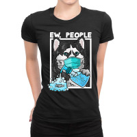 Siberian Husky Dog Wearing Facemask Hand Sanitizer Ew People Ladies Fitted T-shirt | Artistshot