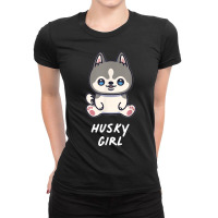 Siberian Husky Girl Kawaii Huskies Anime Dog Owner Family Ladies Fitted T-shirt | Artistshot