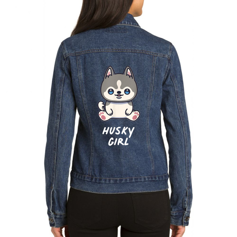 Siberian Husky Girl Kawaii Huskies Anime Dog Owner Family Ladies Denim Jacket by JilmarM.Perez | Artistshot