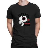 Rock Skull With Headphones T-shirt | Artistshot