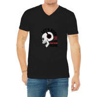 Rock Skull With Headphones V-neck Tee | Artistshot