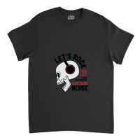 Rock Skull With Headphones Classic T-shirt | Artistshot