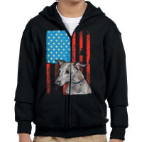 Usa American Flag Patriotic Dog Greyhound Youth Zipper Hoodie | Artistshot