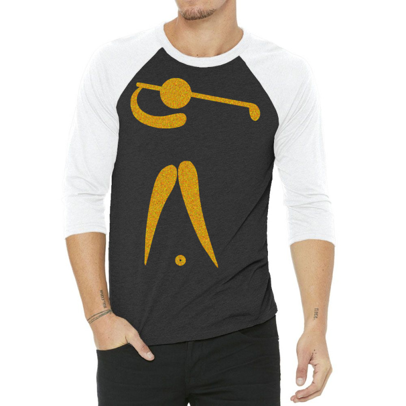 Gold Golf Swing 3/4 Sleeve Shirt | Artistshot