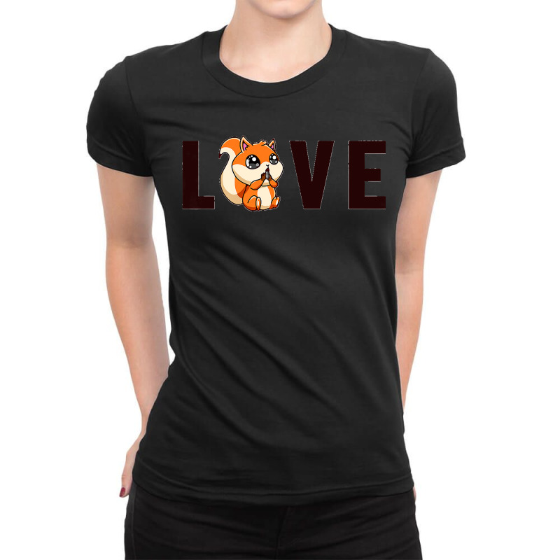 Love Japanese Fox Eastern Gray Squirrel Lover Squirrel Premium Ladies Fitted T-shirt | Artistshot