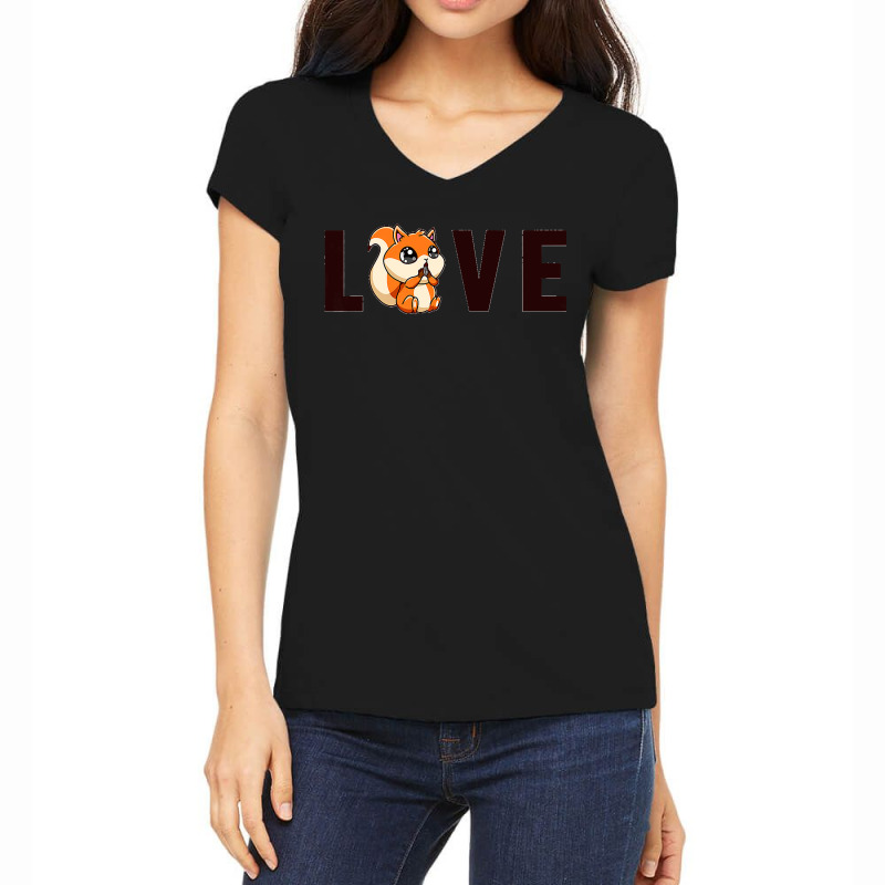 Love Japanese Fox Eastern Gray Squirrel Lover Squirrel Premium Women's V-neck T-shirt | Artistshot