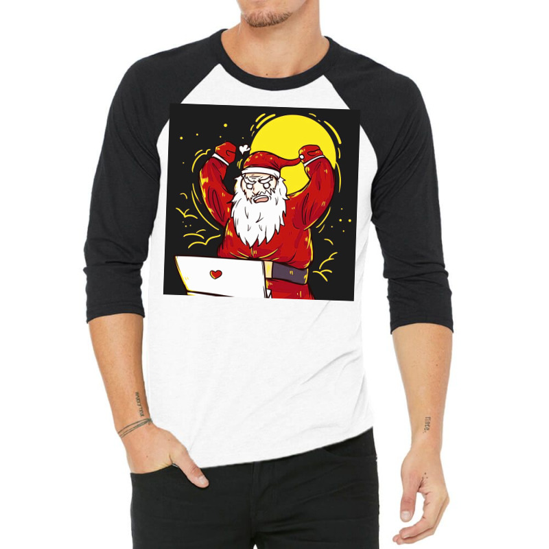 Angry Busy Santa Claus 3/4 Sleeve Shirt | Artistshot