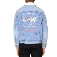 Mother Grandma My Nickname Is Mom Mothers490 Mom Grandmother Unisex Sherpa-lined Denim Jacket | Artistshot