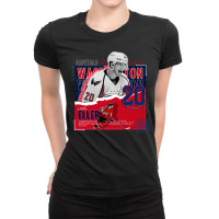 Lars Eller Hockey Paper Poster Capitals Ladies Fitted T-shirt | Artistshot