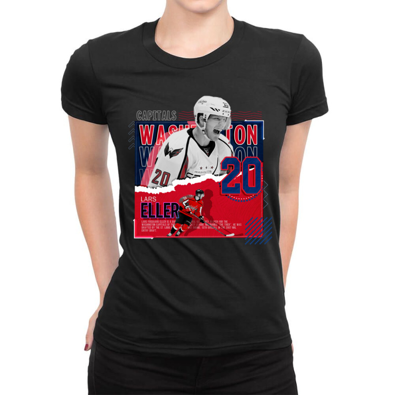 Lars Eller Hockey Paper Poster Capitals Ladies Fitted T-Shirt by LakeshaHughlett | Artistshot