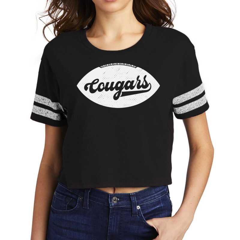 Retro Cougars Football Scorecard Crop Tee by LindaMarisa | Artistshot