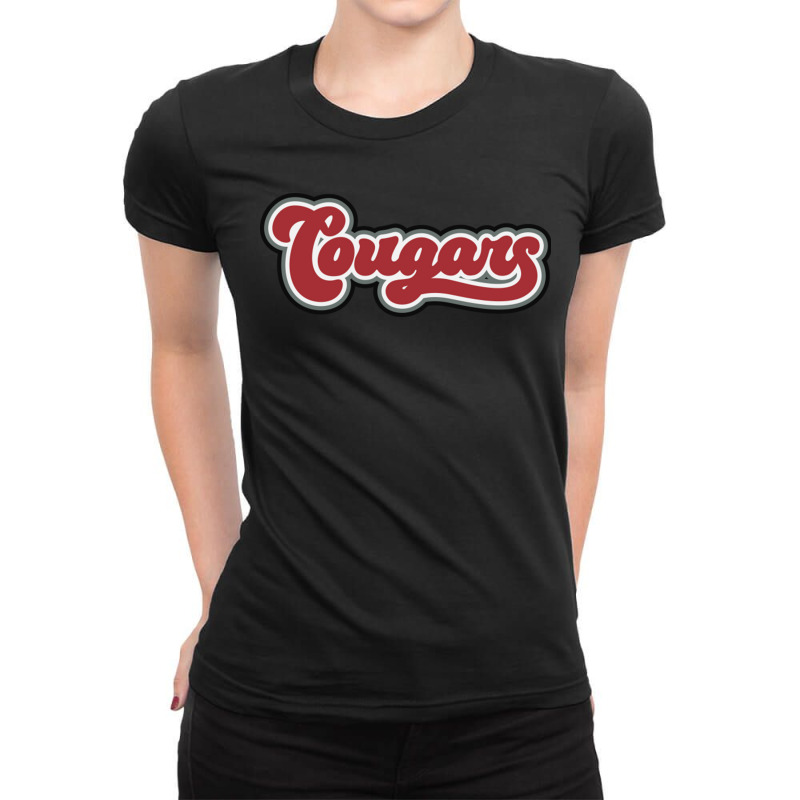 Retro Cougars Script Man Ladies Fitted T-Shirt by LindaMarisa | Artistshot