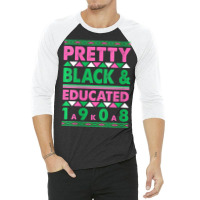 Womens Pretty Black And Educated J15 Founder's Day Aka Women V-neck 3/4 Sleeve Shirt | Artistshot