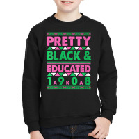 Womens Pretty Black And Educated J15 Founder's Day Aka Women V-neck Youth Sweatshirt | Artistshot