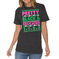 Womens Pretty Black And Educated J15 Founder's Day Aka Women V-neck Vintage T-shirt | Artistshot