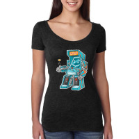 Arcade Bot- Video Game Cabinet With Joystick In Disguise Women's Triblend Scoop T-shirt | Artistshot