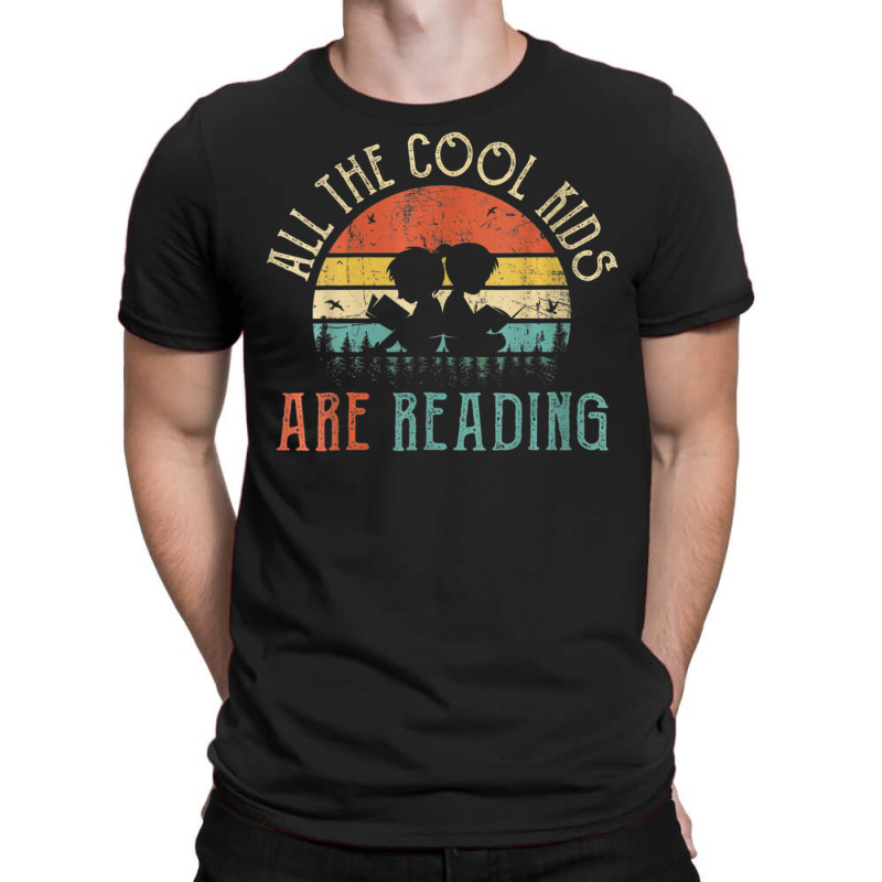 Womens Reading Teacher All The Cool Kids Are Reading Book Vintage Vnec T-shirt | Artistshot