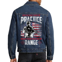 Out Of Practice Veteran Veterans Flag Backside Men Denim Jacket | Artistshot