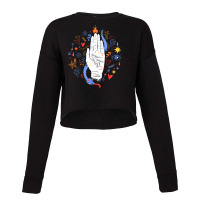 Palmistry Hand Reading Esoteric Spiritual Art Flower Symbols Cropped Sweater | Artistshot