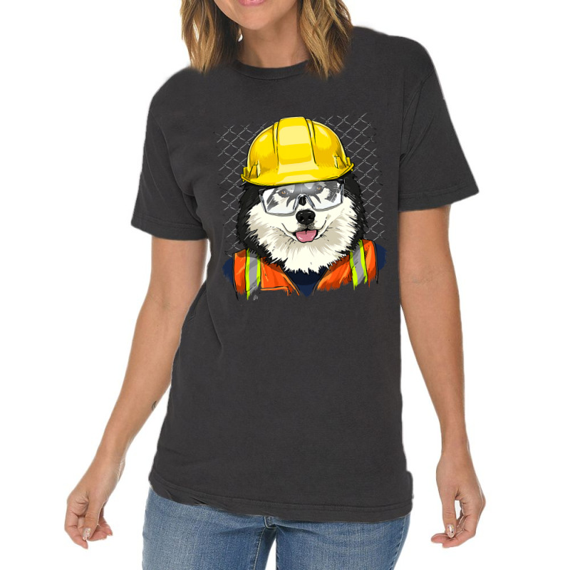 Alaskan Malamute Construction Worker Alaskan Malamute Dog 234 Vintage T-shirt | Artistshot