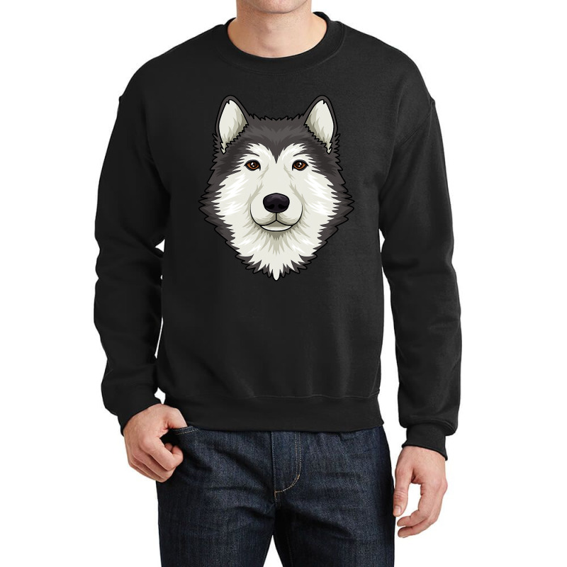 Alaskan Malamute Dog Headalaskan Malamute Dog Lover 337 Crewneck Sweatshirt | Artistshot