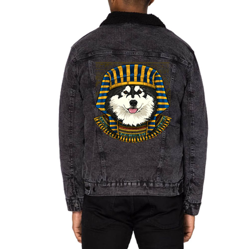 Alaskan Malamute Egyptian Pharaoh Historian Archaeologist 79 Unisex Sherpa-lined Denim Jacket | Artistshot