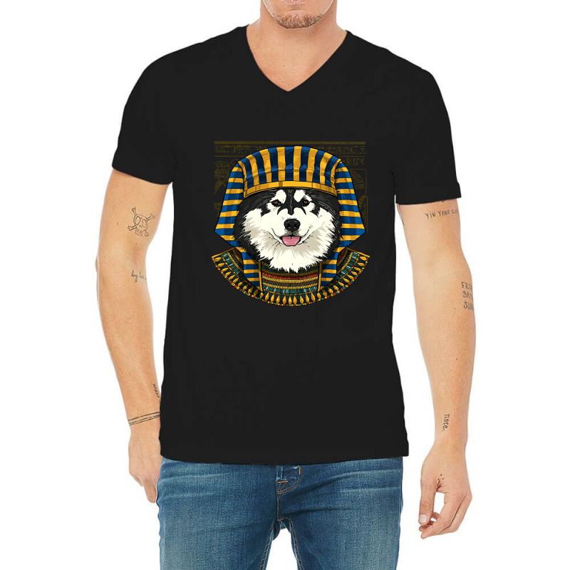 Alaskan Malamute Egyptian Pharaoh Historian Archaeologist 79 V-neck Tee | Artistshot