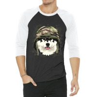 Alaskan Malamute Soldier Veteran Dogarmy Dog Lover 622 3/4 Sleeve Shirt | Artistshot