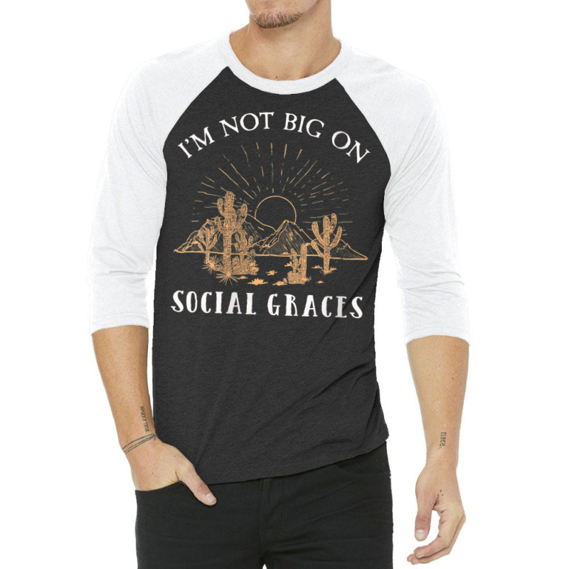 Womens Vintage Arts I'm Not Big On Social Graces Bluegrass Music V-nec 3/4 Sleeve Shirt by Min09 | Artistshot