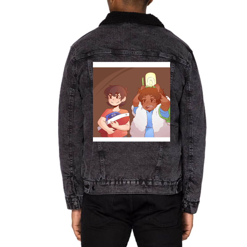 Klance - Ponyo (lamp) Chiffon Top Unisex Sherpa-Lined Denim Jacket by AYESHAJOHNSON | Artistshot