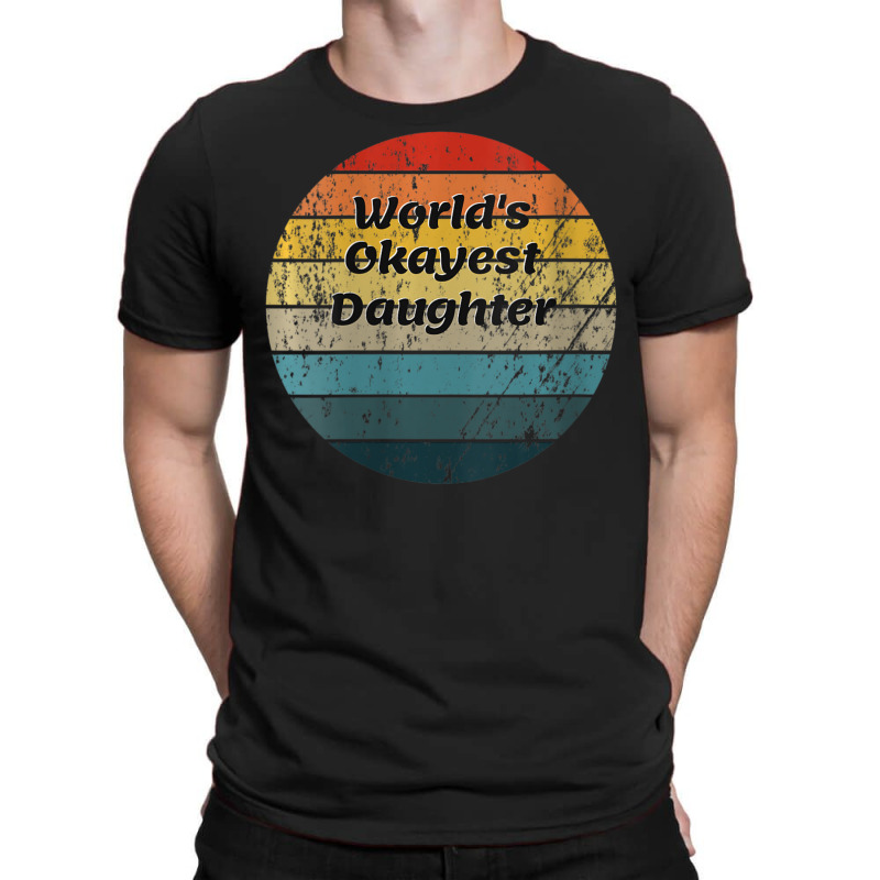 Womens World's Okayest Daughter Vintage Sunset 60s 70s V-neck T-shirt | Artistshot