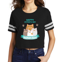 Happy Fathers Human Dad Cats Scorecard Crop Tee | Artistshot