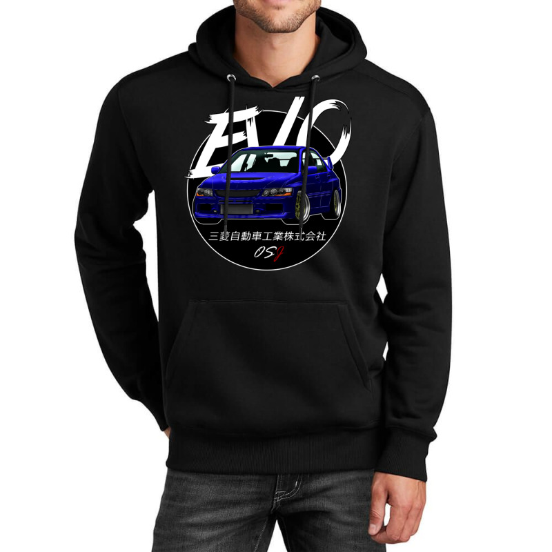 Jdm Evo Blue Black Sun Edition Unisex Hoodie | Artistshot