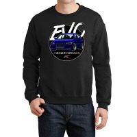 Jdm Evo Blue Black Sun Edition Crewneck Sweatshirt | Artistshot