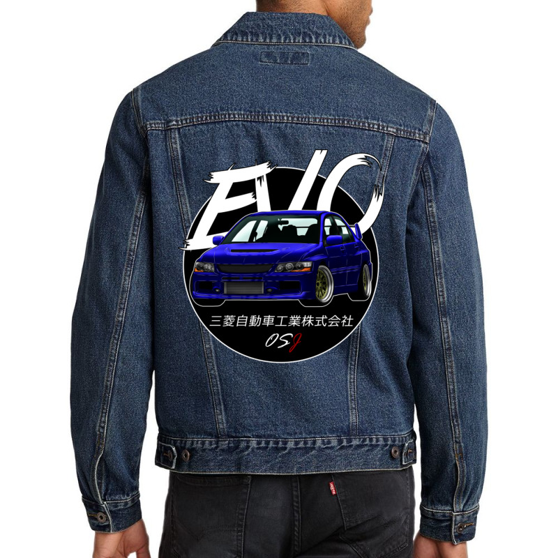 Jdm Evo Blue Black Sun Edition Men Denim Jacket | Artistshot