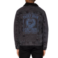 Yacht Rock Captain Pontoon Boat Party Music Boating Unisex Sherpa-lined Denim Jacket | Artistshot