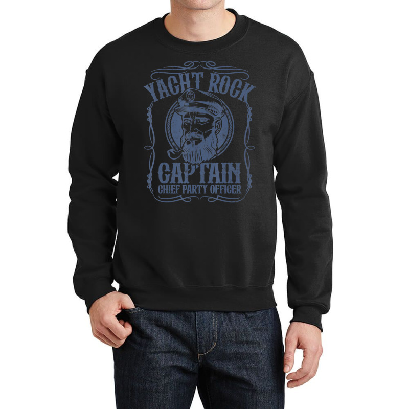 Yacht Rock Captain Pontoon Boat Party Music Boating Crewneck Sweatshirt | Artistshot