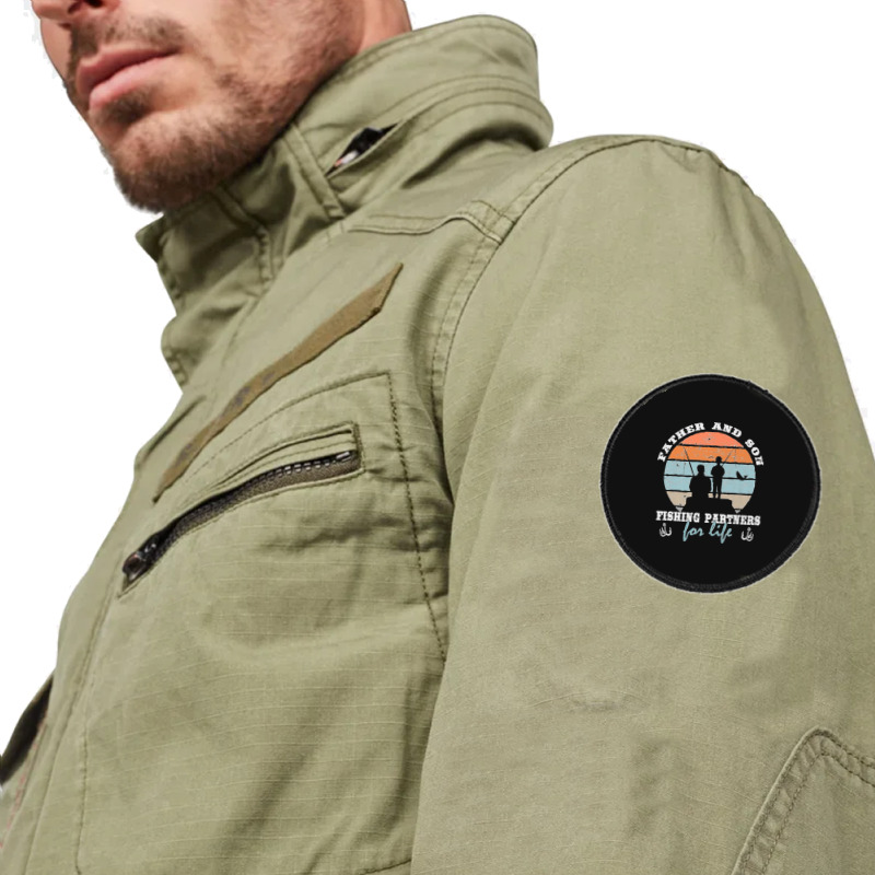 Father And Son Fishing Partners For Life Dad Son Fishing Premium Round Patch | Artistshot