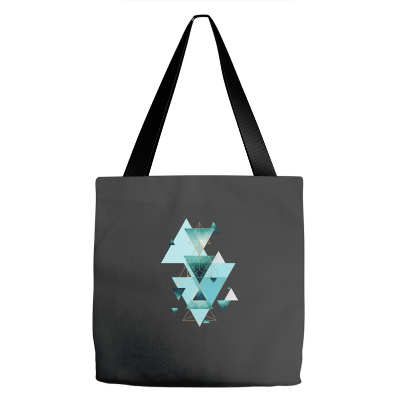 Geometric Triangle Compilation In Teal Tote Bags | Artistshot