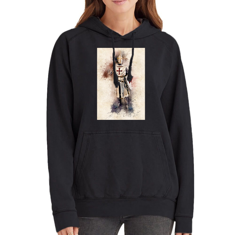 Knights Templar Warrior The Crusader Watercolor Historic Fine Art Vintage Hoodie | Artistshot