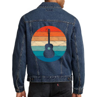 Vintage Retro Acoustic Guitar Men Denim Jacket | Artistshot