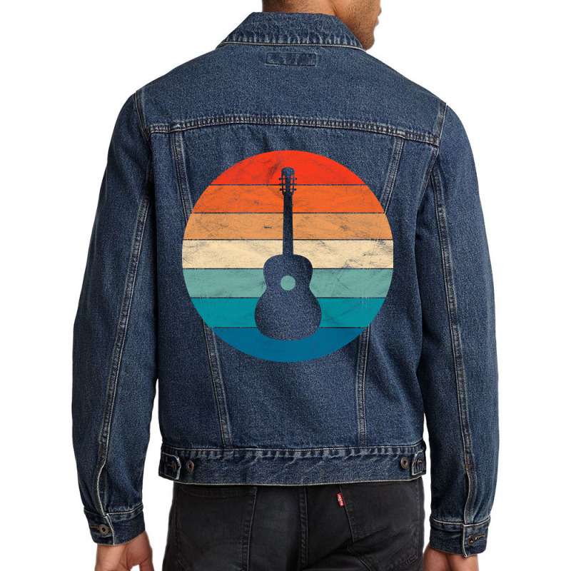 Vintage Retro Acoustic Guitar Men Denim Jacket | Artistshot