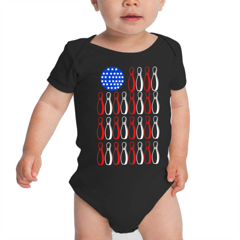 American Flag Patriot Patriotic Strike Sports Bowler Bowling Baby Bodysuit by rastyrocl | Artistshot