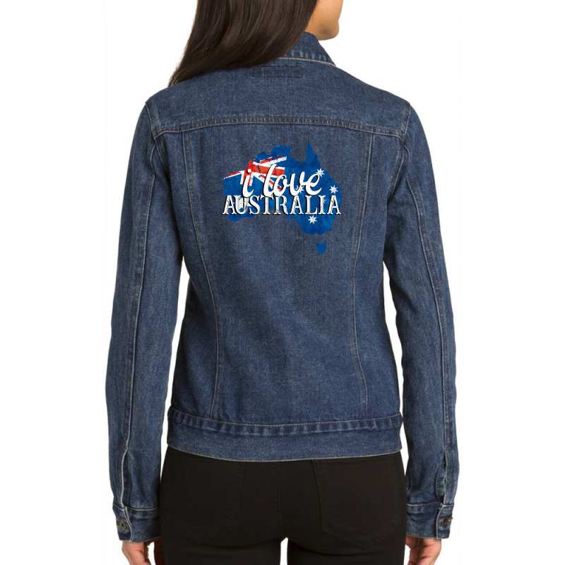 I Love Australia Ladies Denim Jacket by autlu2024 | Artistshot