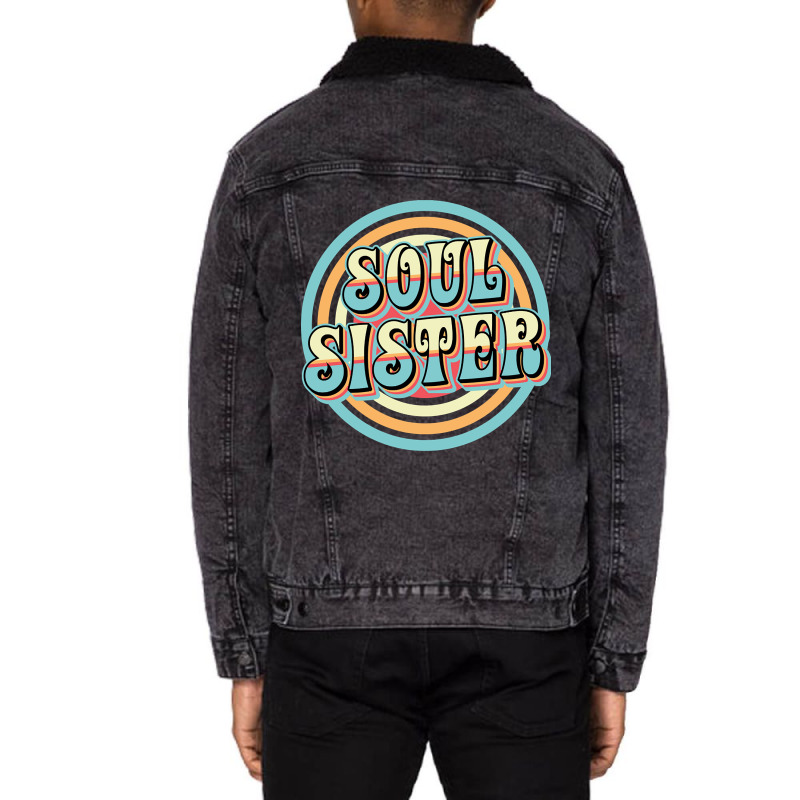 Soul Sister Unisex Sherpa-Lined Denim Jacket by greggjvandervor | Artistshot