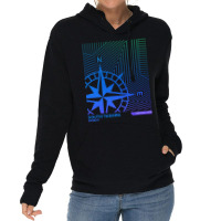 South Tarawa Kiribati Blue Green Ombre Gradient Linear Line Lightweight Hoodie | Artistshot