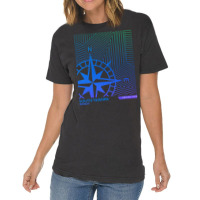 South Tarawa Kiribati Blue Green Ombre Gradient Linear Line Vintage T-shirt | Artistshot