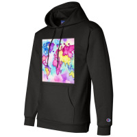 Pastel Watercolors World Map Art Design Champion Hoodie | Artistshot