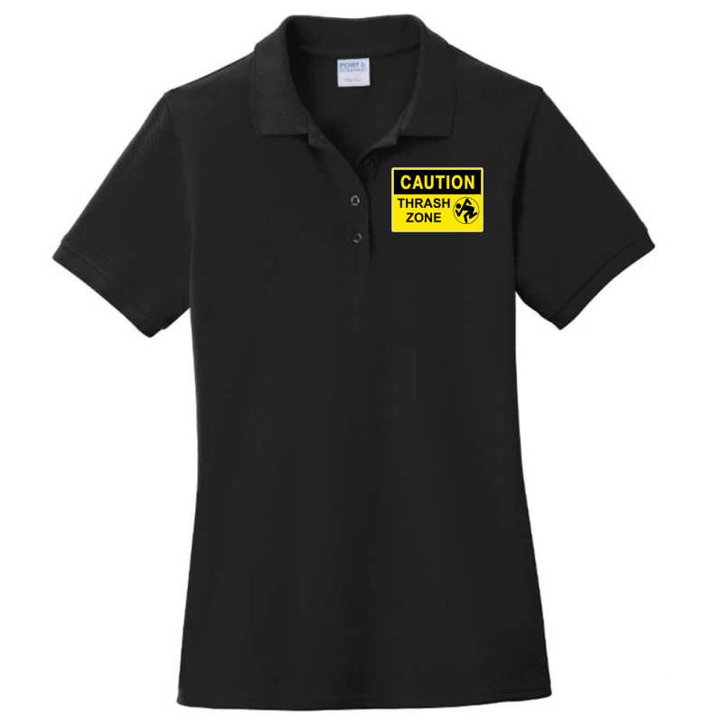 Caution Thrash Zone Ladies Polo Shirt by SoniaAlt | Artistshot