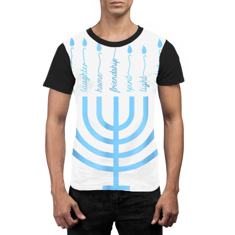 Happy Hanukkah Menorah Vintage Hebrew Jewish Holiday T Shirt Graphic T-shirt | Artistshot